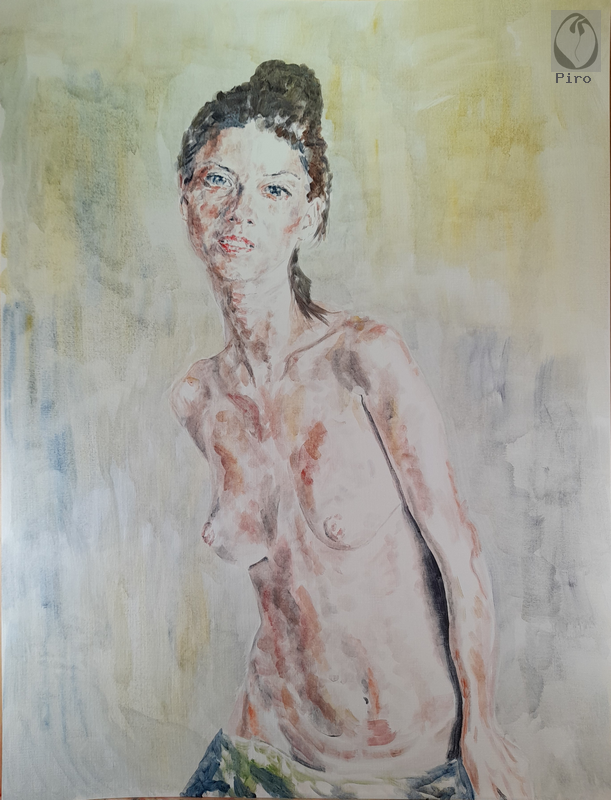 oil on paper - olio su carta di Piro